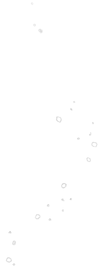 A white line drawing of lots of bubbles.